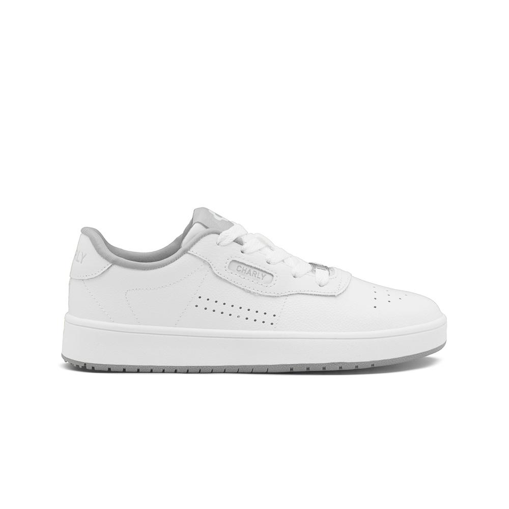 Foto 7 pulgar | Tenis Charly Escolar Para Hombre Casuales Color Blanco/gris Blanco