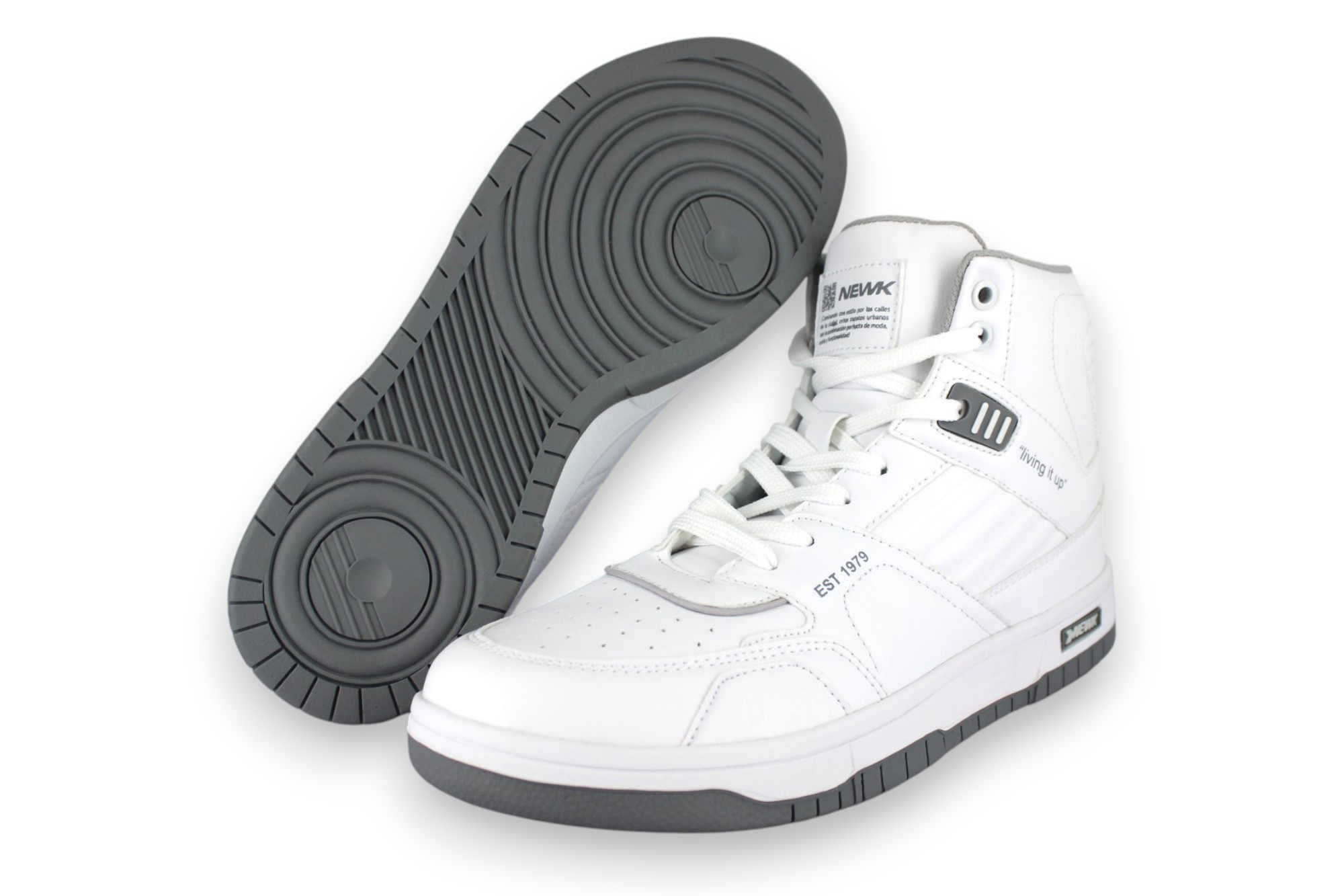 Foto 2 pulgar | Tenis Casual Blanco Gris Unisex 25bosse Newk