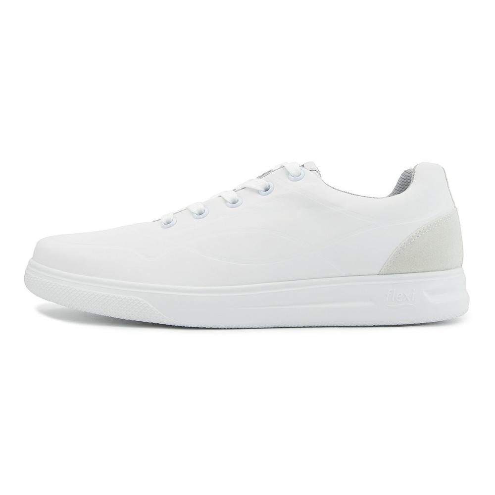 Foto 4 pulgar | Tenis Sneaker Casual Sport Flexi Suela Extra Ligera Hombre Blanco