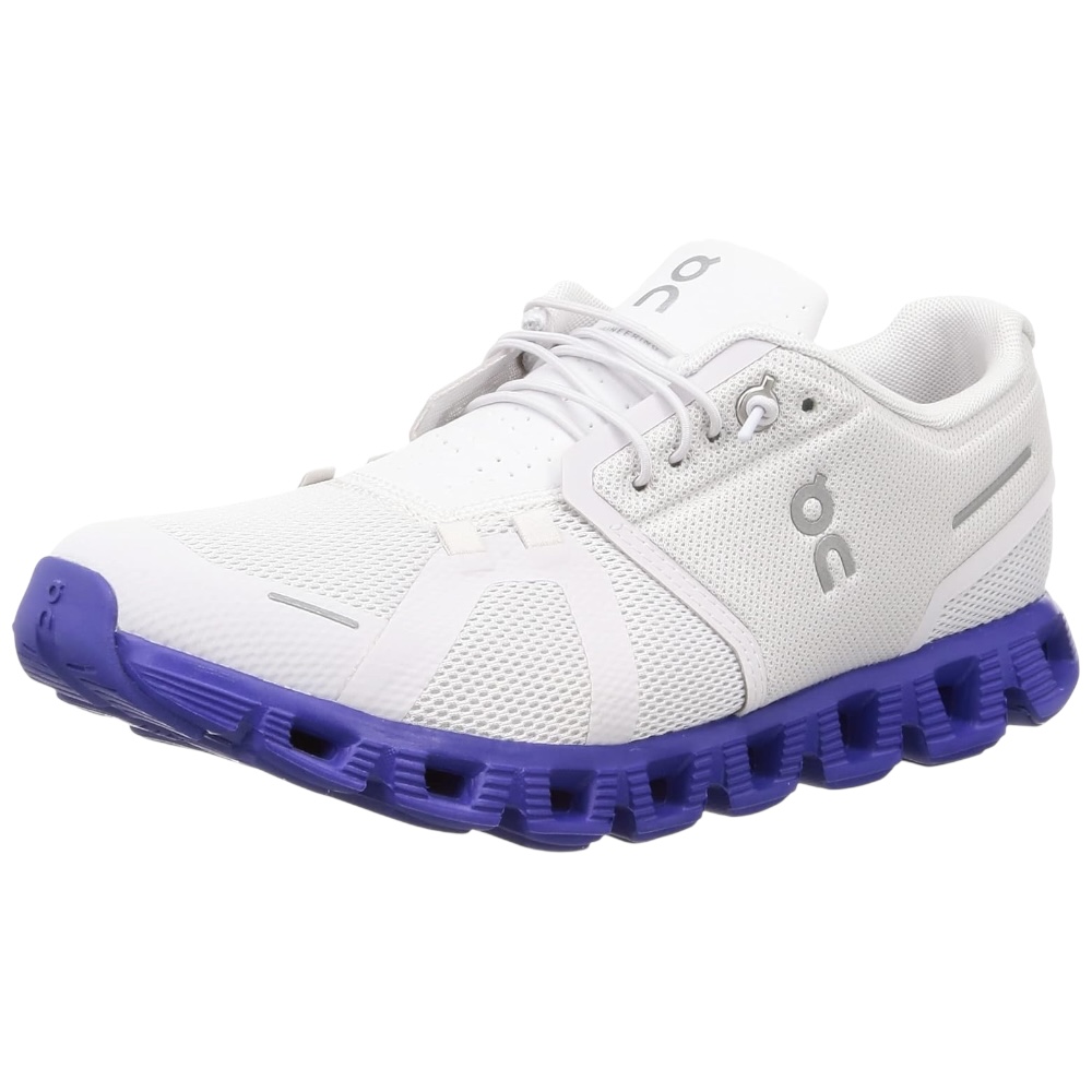 Foto 1 | Tenis On Cloud Running Cloud 5 Color Blanco Con Suela De Goma Azul