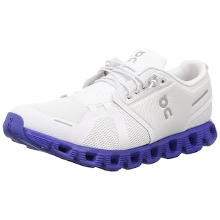 Foto 1 | Tenis On Cloud Running Cloud 5 Color Blanco Con Suela De Goma Azul