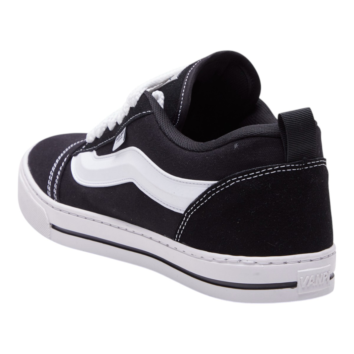 Foto 4 pulgar | Tenis Calzado Watanabe Color Negro Costuras Blancas Textil