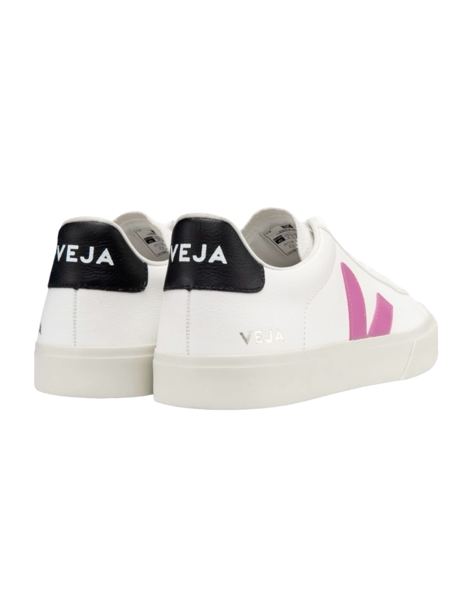 Foto 3 pulgar | Tenis De Campo Veja Color Blanco Con Logo Fucsia