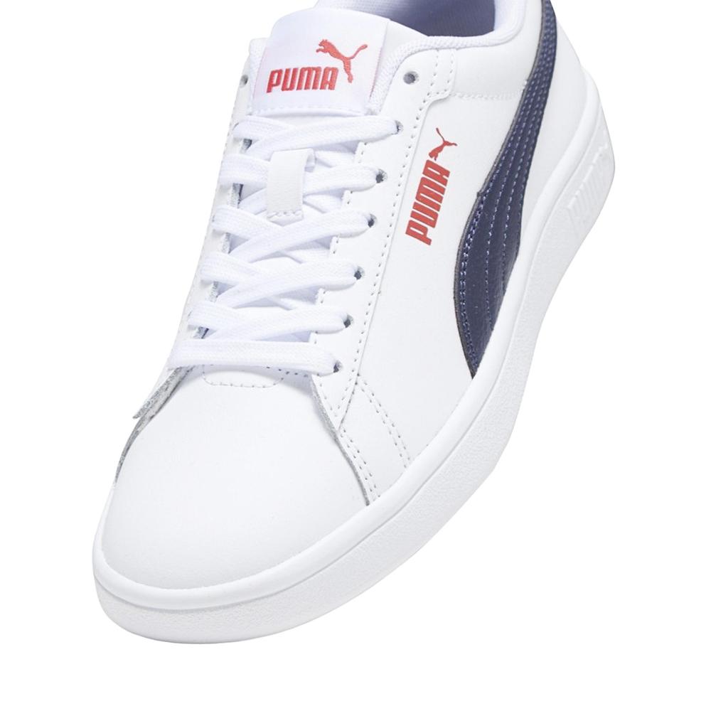 Foto 3 pulgar | Tenis Puma  Smash 3.0 L Jr En Blanco Marino 22-25 Juvenil Blanco