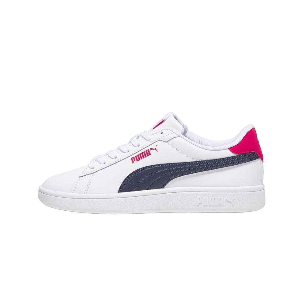 Foto 6 pulgar | Tenis Puma  Smash 3.0 L Jr En Blanco Marino 22-25 Juvenil Blanco