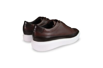 Foto 3 | Tenis Hombre Benissimo 33524zg Piel Café Suela Blanca