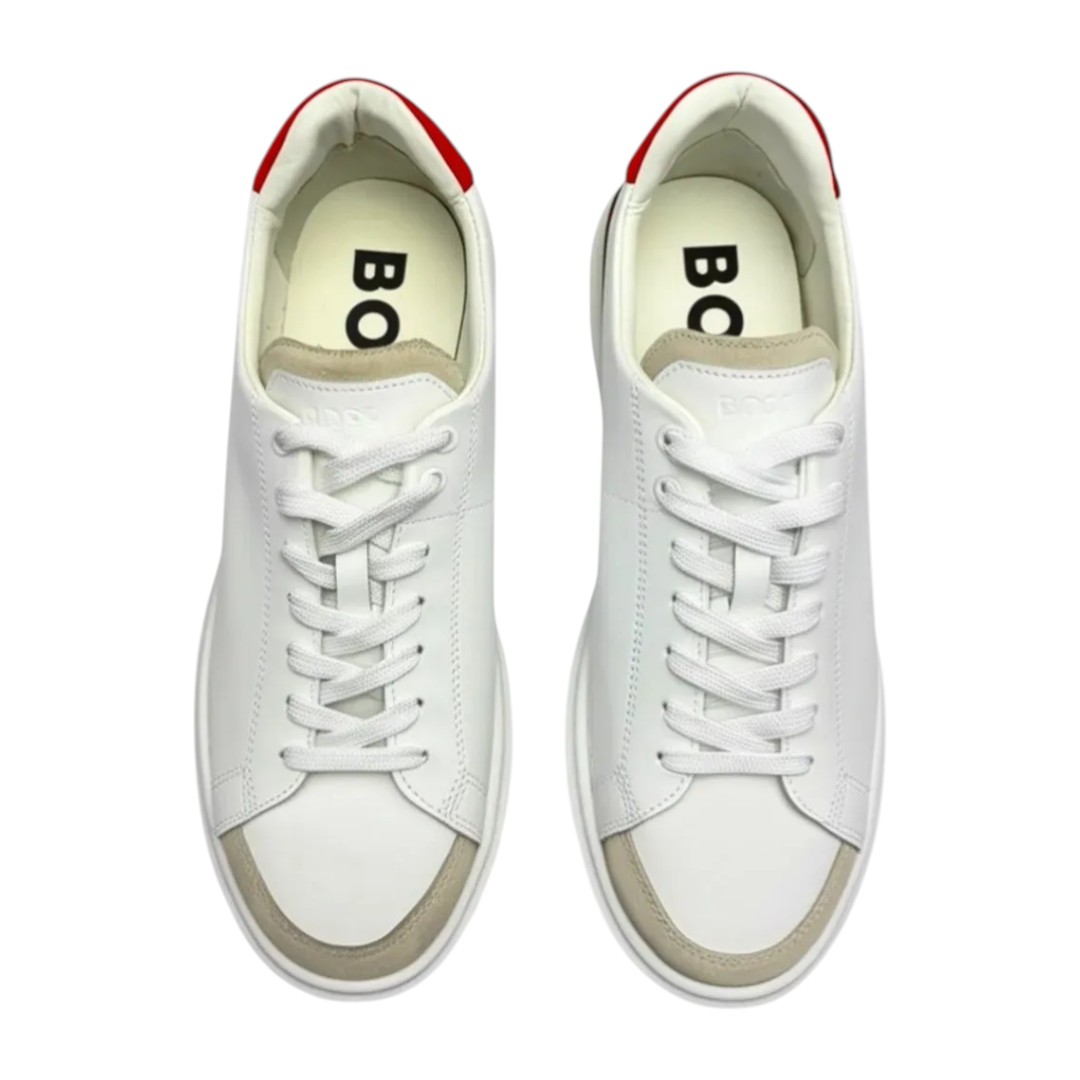 Foto 3 | Tenis Boss Colyn Derb Casuales Blanco De Piel Hombre - Original