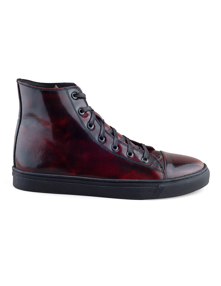 Foto 3 pulgar | Sneaker Tipo Bota Para Hombre Piel Vacuno Camaleón Vino Dasalo