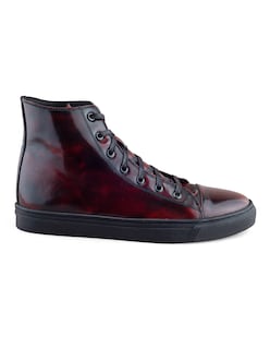 Foto 2 | Sneaker Tipo Bota Para Hombre Piel Vacuno Camaleón Vino Dasalo