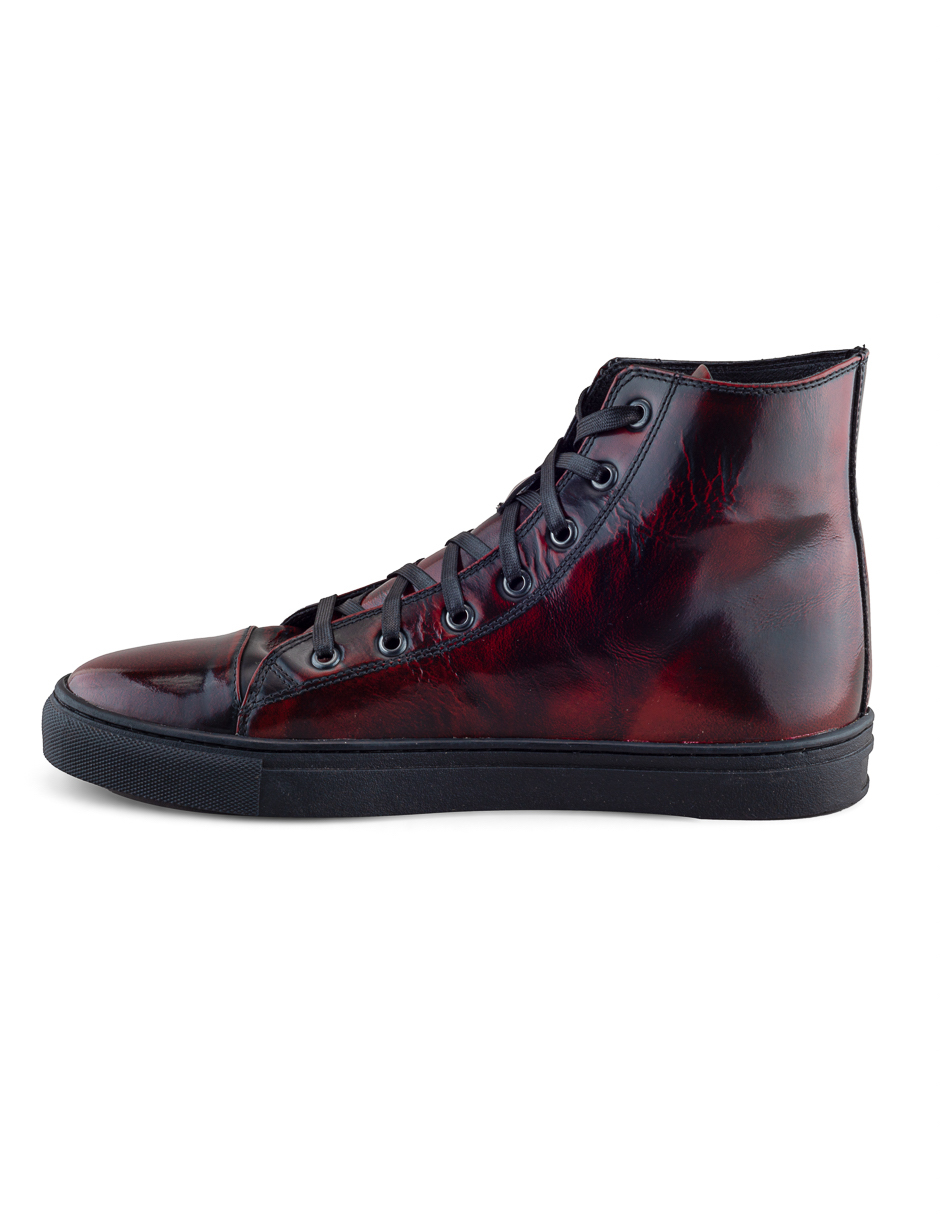 Foto 5 pulgar | Sneaker Tipo Bota Para Hombre Piel Vacuno Camaleón Vino Dasalo