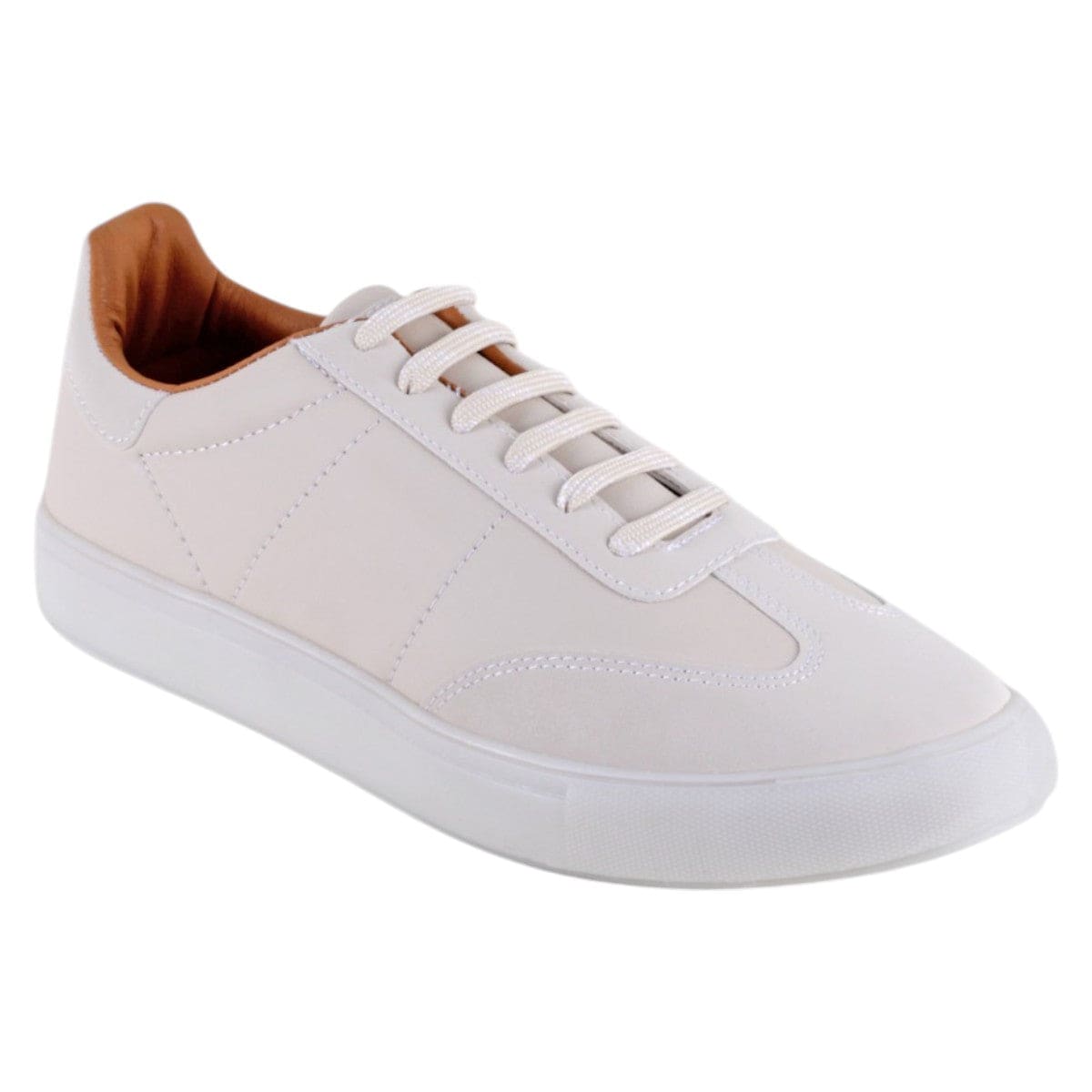 Tenis Con Cordones Exterior Piel Vegana Color Beige Para Hombre De Rbcollection $799