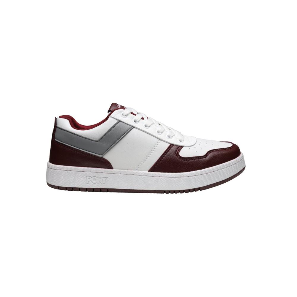 Tenis Pony City Wings Burgundy color Blanco