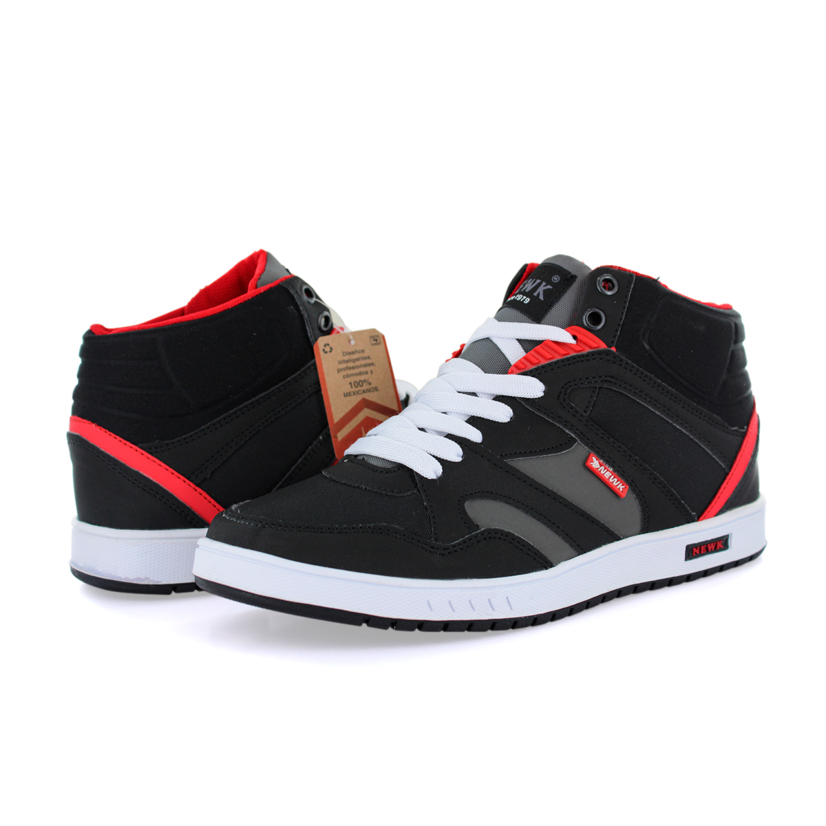 Tenis Newk J174*01 Lineal Colombo color Negro Rojo y Gris para Hombre