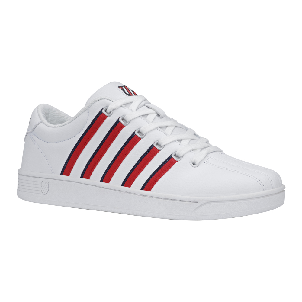 Foto 2 pulgar | Tenis Court Pro K-SWISS 0F398160 color Blanco con Rayas Rojas