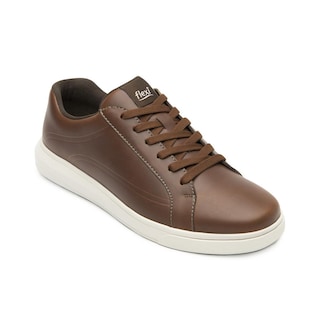 Foto 3 | Tenis Flexi Casuales 415301 color Marrón de Piel para Hombre
