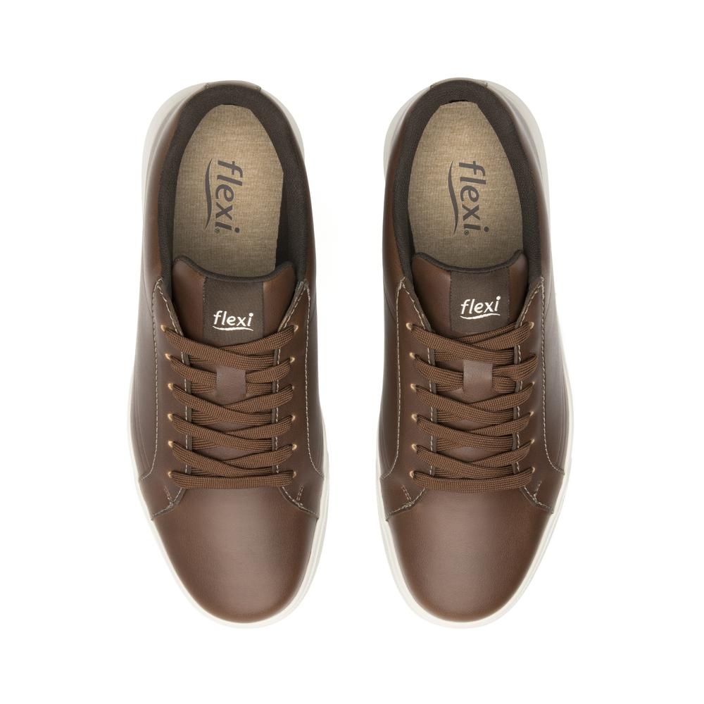 Foto 4 | Tenis Flexi Casuales 415301 color Marrón de Piel para Hombre