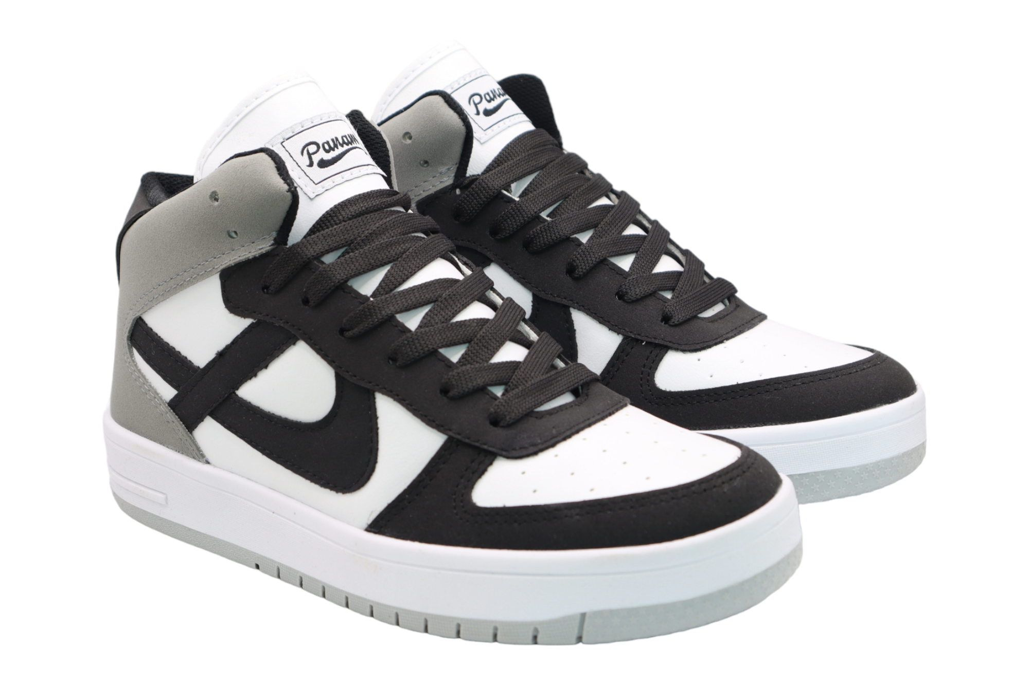 Foto 2 pulgar | Tenis Panam Bota Tacto Piel color Gris con Negro Unisex