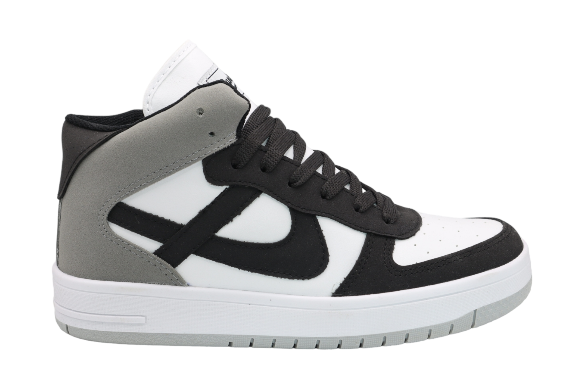 Foto 3 pulgar | Tenis Panam Bota Tacto Piel color Gris con Negro Unisex