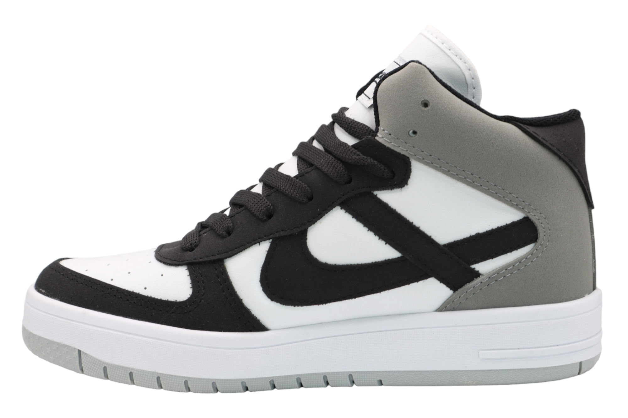 Foto 5 pulgar | Tenis Panam Bota Tacto Piel color Gris con Negro Unisex