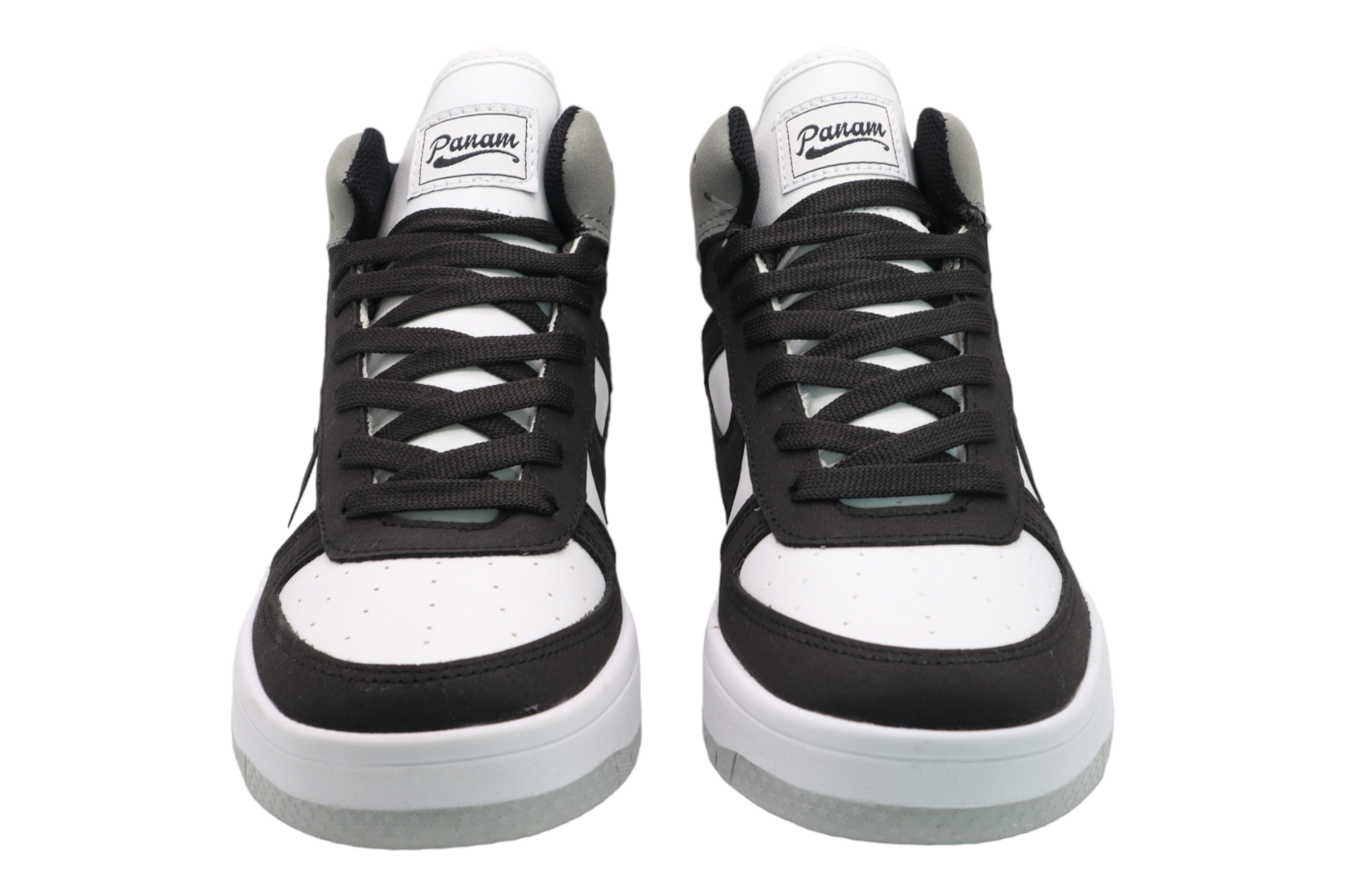 Foto 6 pulgar | Tenis Panam Bota Tacto Piel color Gris con Negro Unisex