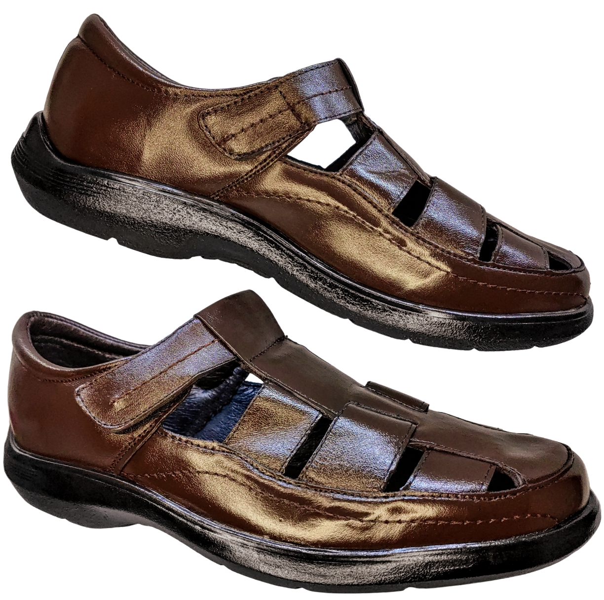 Foto 4 pulgar | Sandalias de Piel Enco Footwear Cafés para Hombre