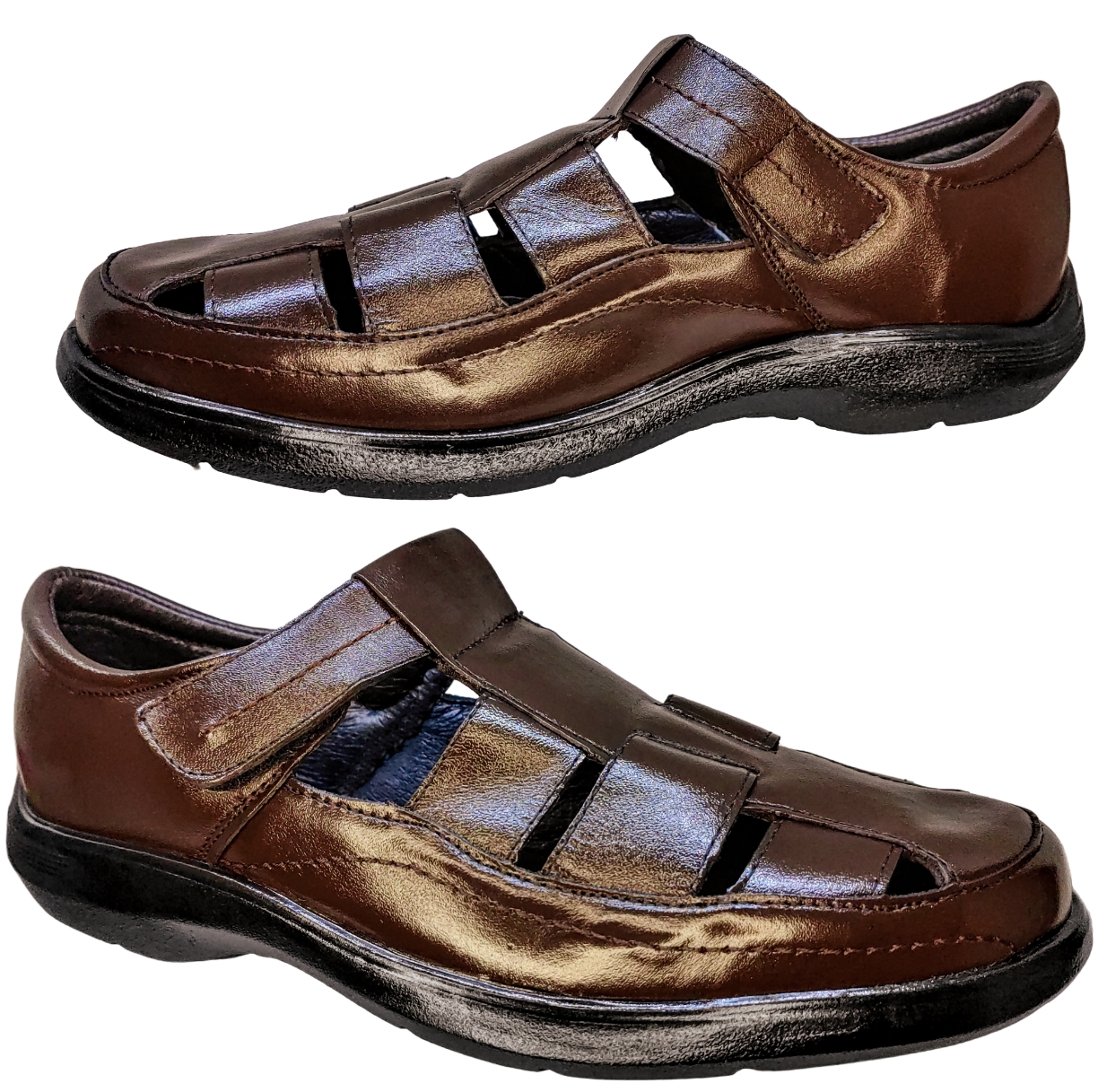 Foto 5 | Sandalias de Piel Enco Footwear Cafés para Hombre