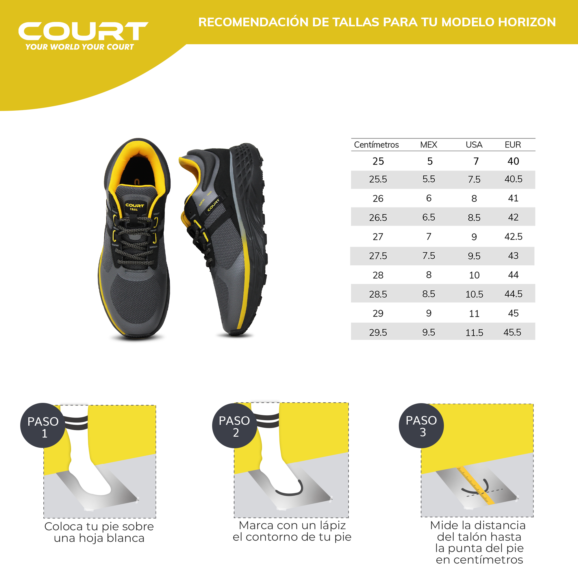 Foto 6 | Tenis Deportivos Court Horizon Confort Especializado en Trail Running para Hombre