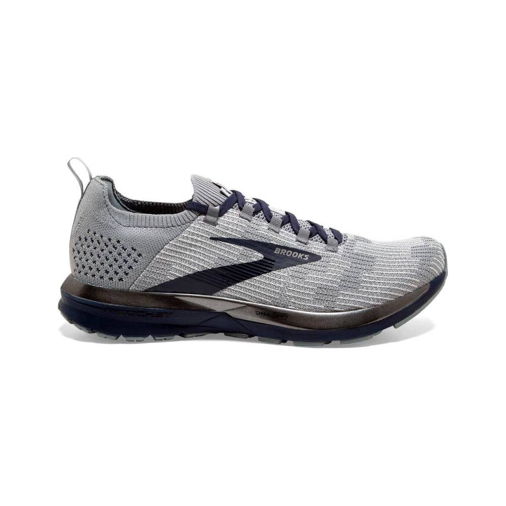 Foto 2 pulgar | Tenis Brooks Ricochet 2 Grey para Hombre - Running Maratón Entrenamiento