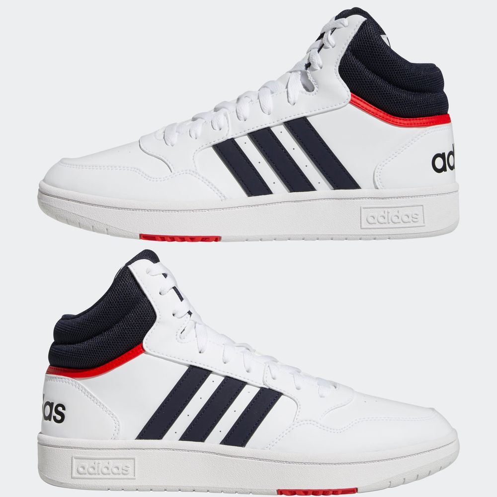 Foto 9 pulgar | Tenis Adidas Hoops 3.0 Mid Blancos para Hombre