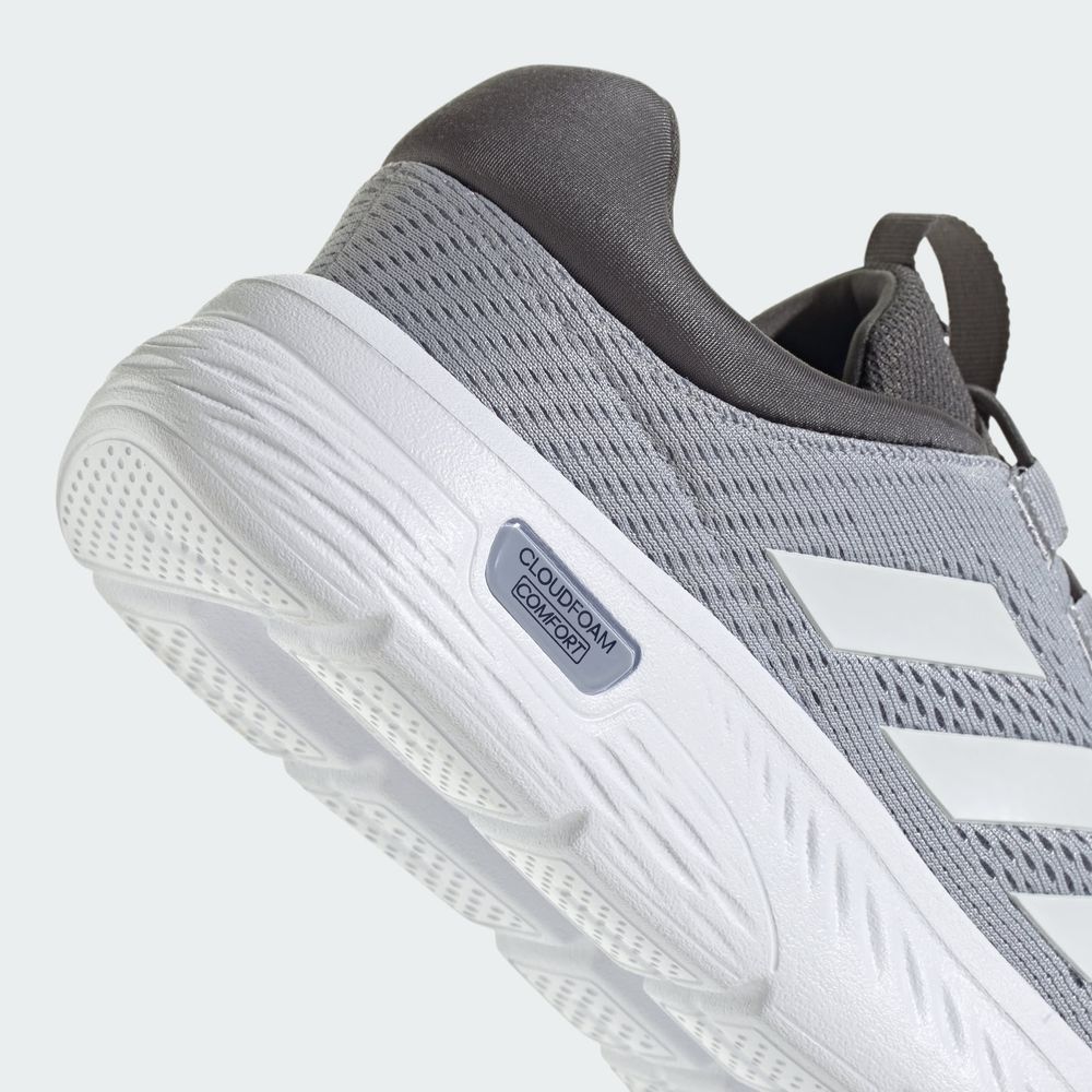 Foto 9 pulgar | Tenis Cloudfoam Comfy Con Cordones Elásticos Adidas Gris Hombre