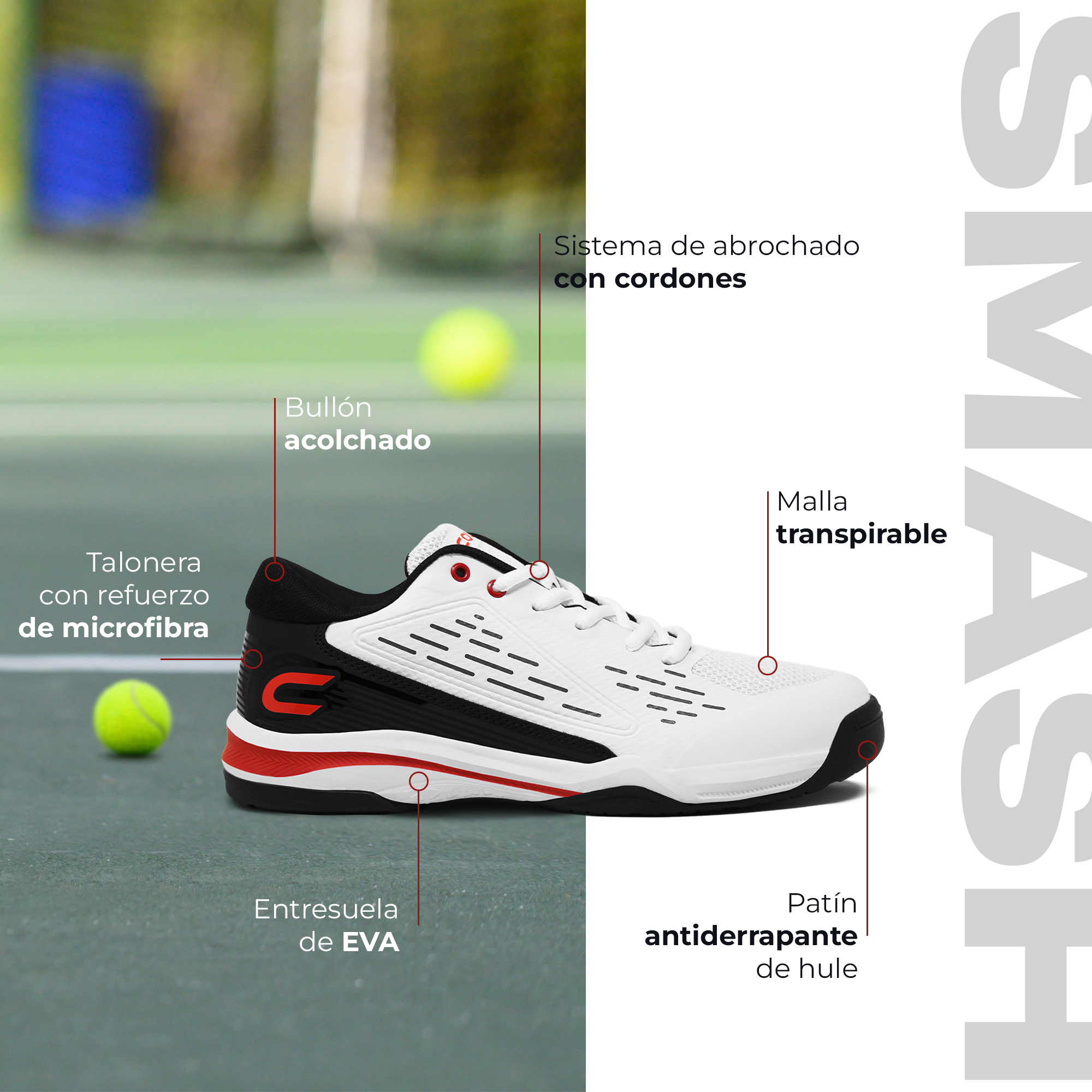 Foto 8 pulgar | Smash -tenis Para Padel / Tenis: Maximo Confort Y Estabilidad