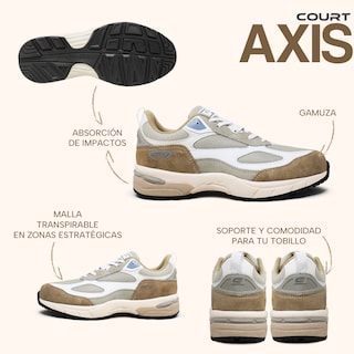 Foto 7 | Court Axis | Tenis Deportivo / Casual Para Hombre, Ultra Cómodos, Estilo Deportivo Y Elegante.