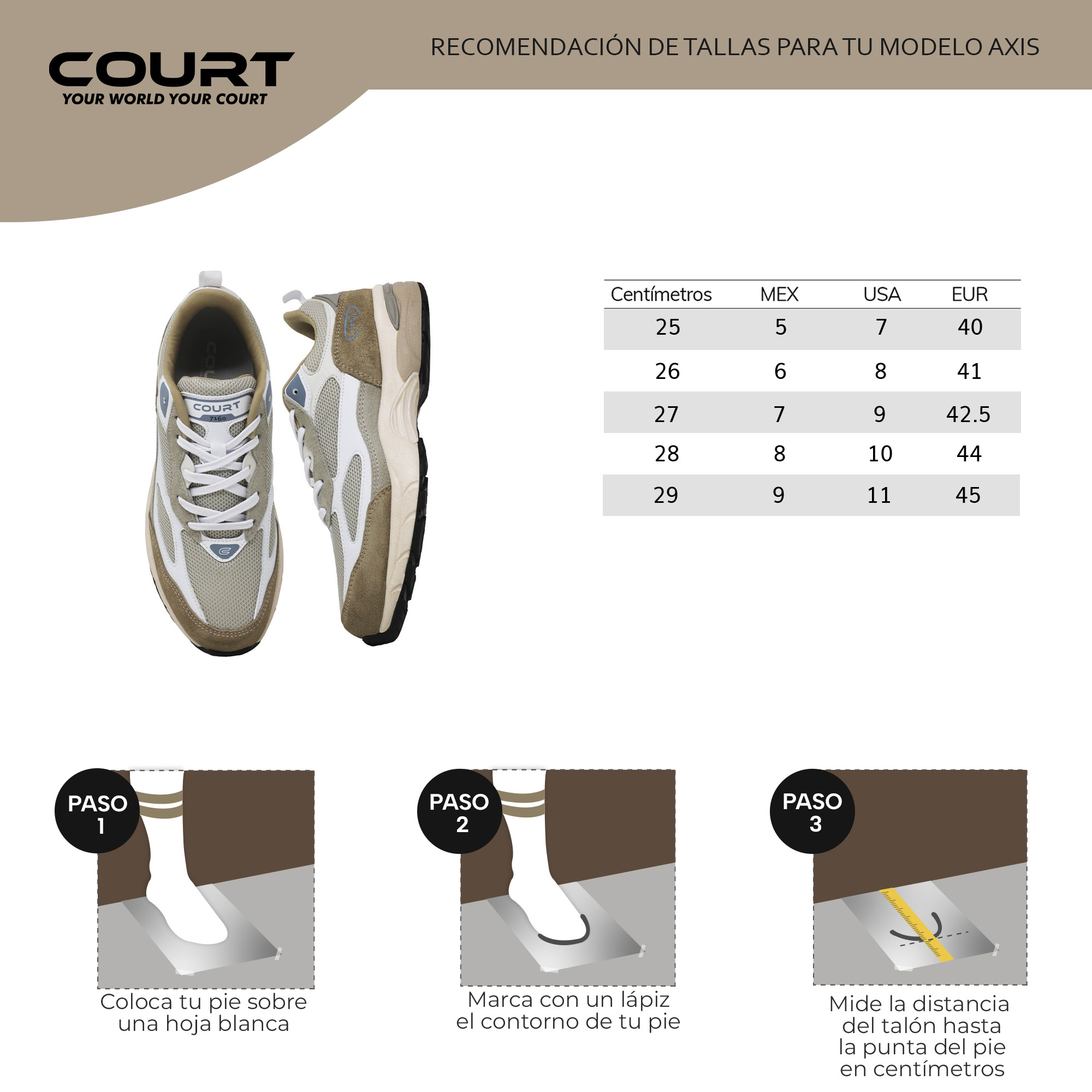 Foto 9 pulgar | Court Axis | Tenis Deportivo / Casual Para Hombre, Ultra Cómodos, Estilo Deportivo Y Elegante.