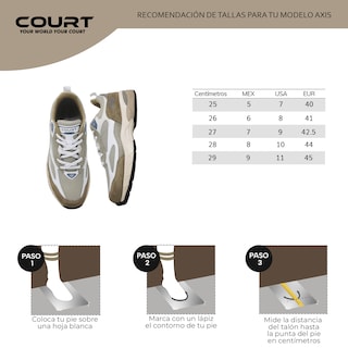 Foto 8 | Court Axis | Tenis Deportivo / Casual Para Hombre, Ultra Cómodos, Estilo Deportivo Y Elegante.