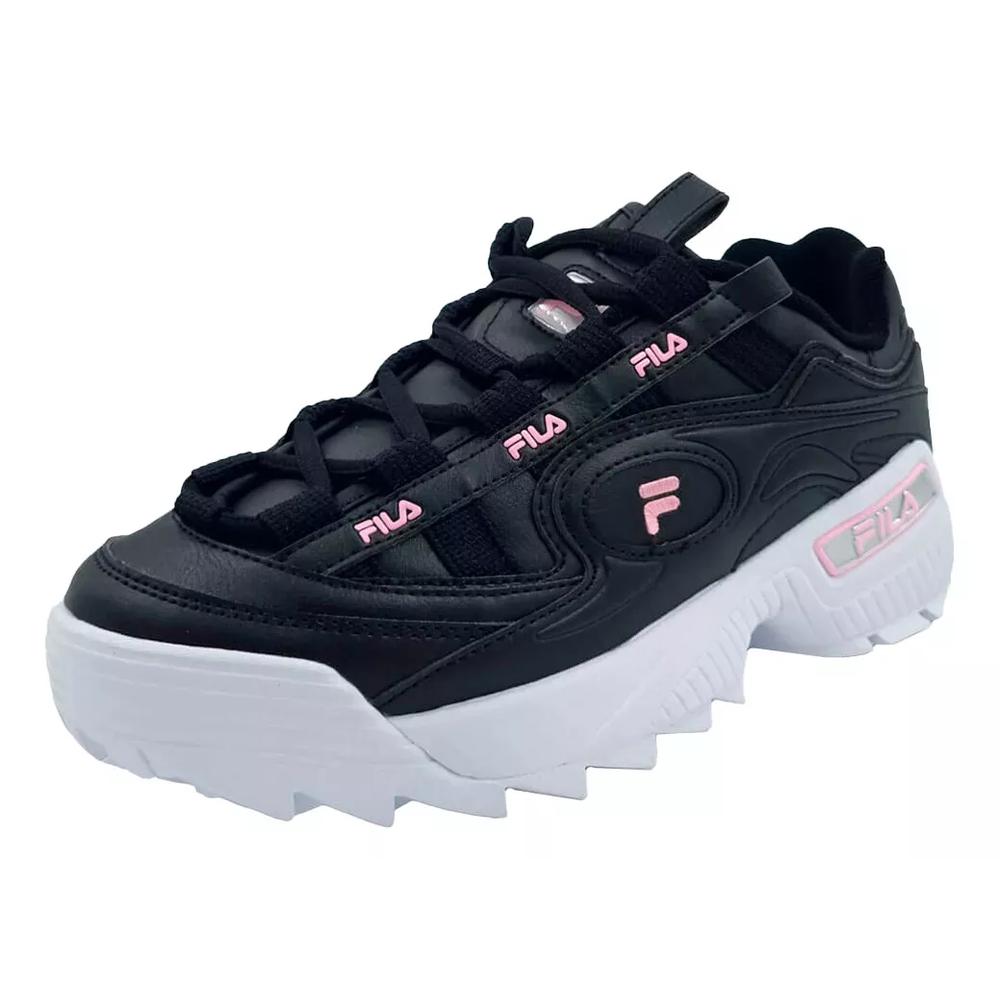 Foto 2 | Tenis Fila Mujer Casuales Comodos Original Sneackers Negro