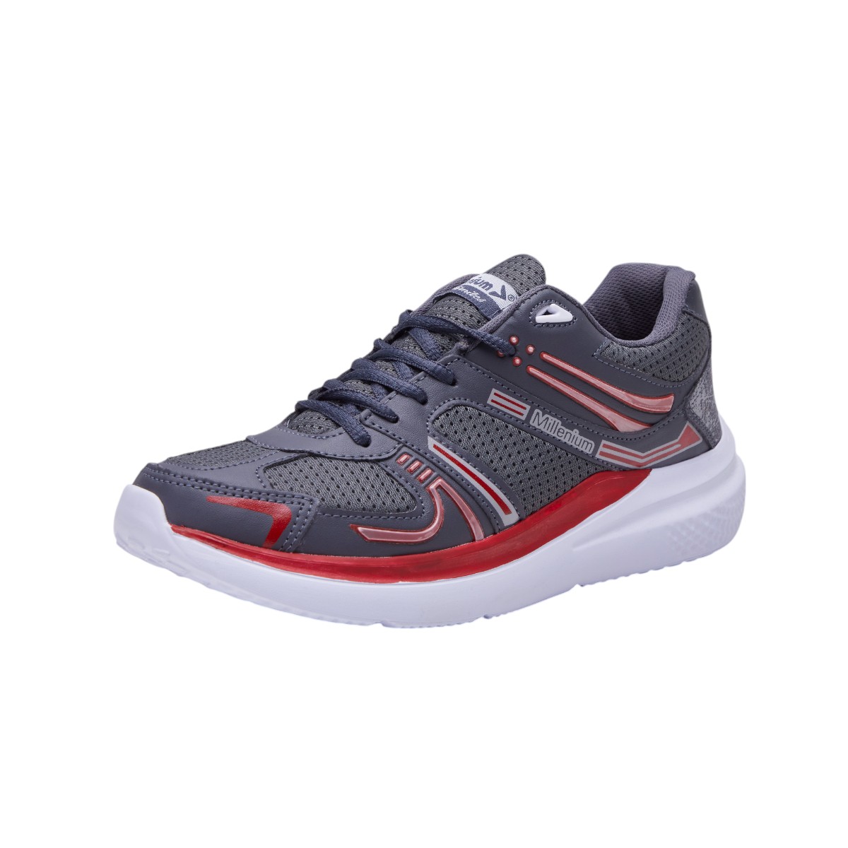 Foto 2 pulgar | Tenis Calzado Watanbe Color Gris Y Rojo Deportivo Hombre Diseño Vintage