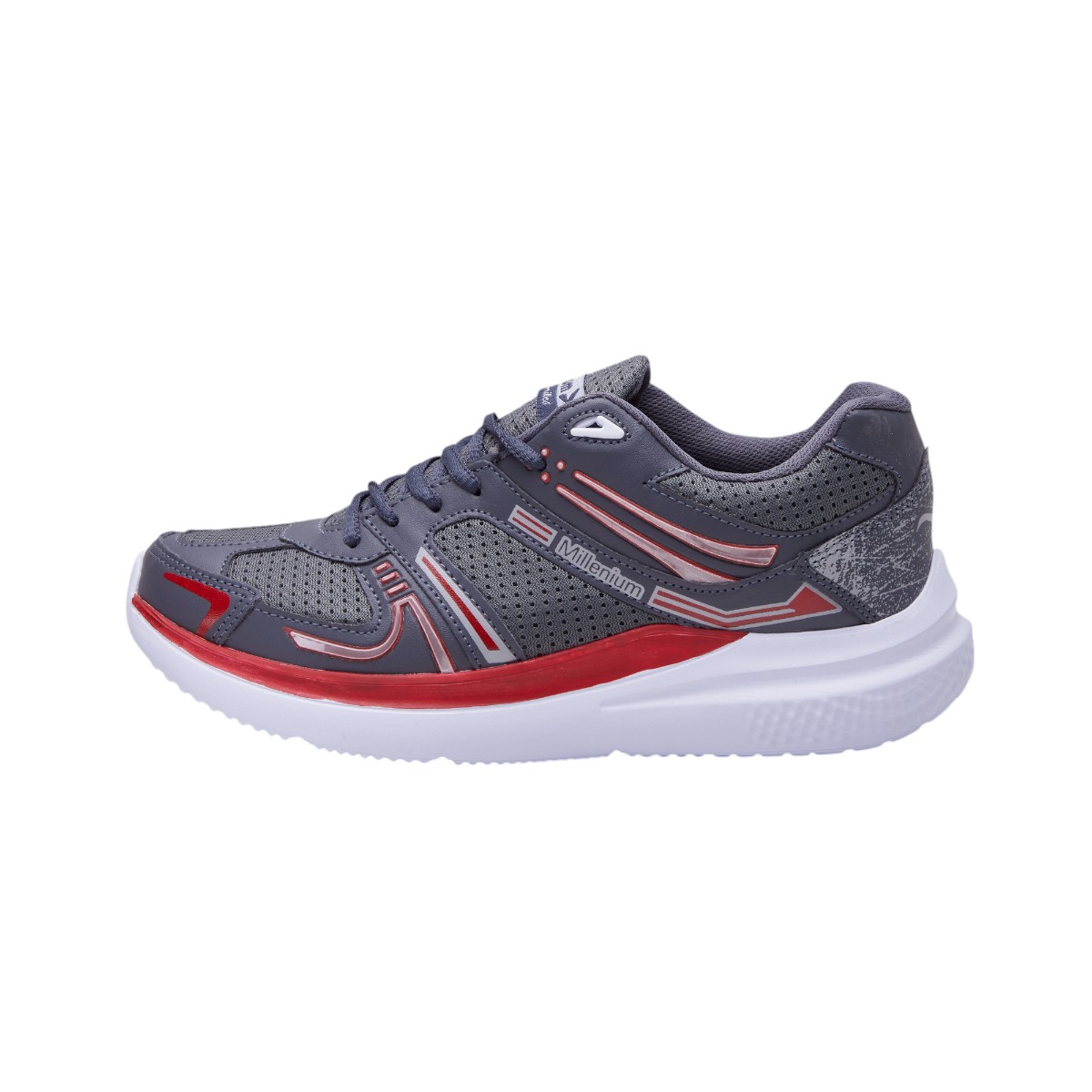Foto 3 pulgar | Tenis Calzado Watanbe Color Gris Y Rojo Deportivo Hombre Diseño Vintage