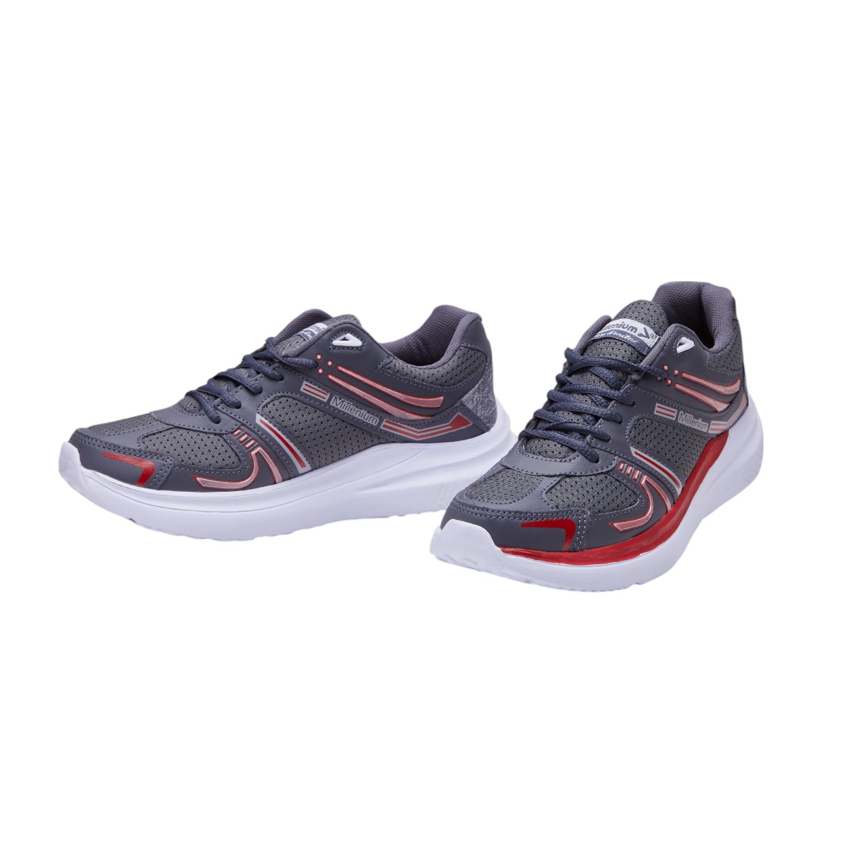 Foto 5 pulgar | Tenis Calzado Watanbe Color Gris Y Rojo Deportivo Hombre Diseño Vintage