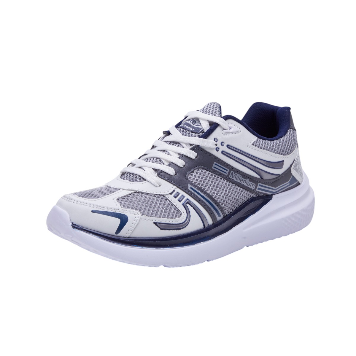 Tenis Calzado Watanbe Color Gris Y Blanco Deportivo Hombre Diseño Vintage