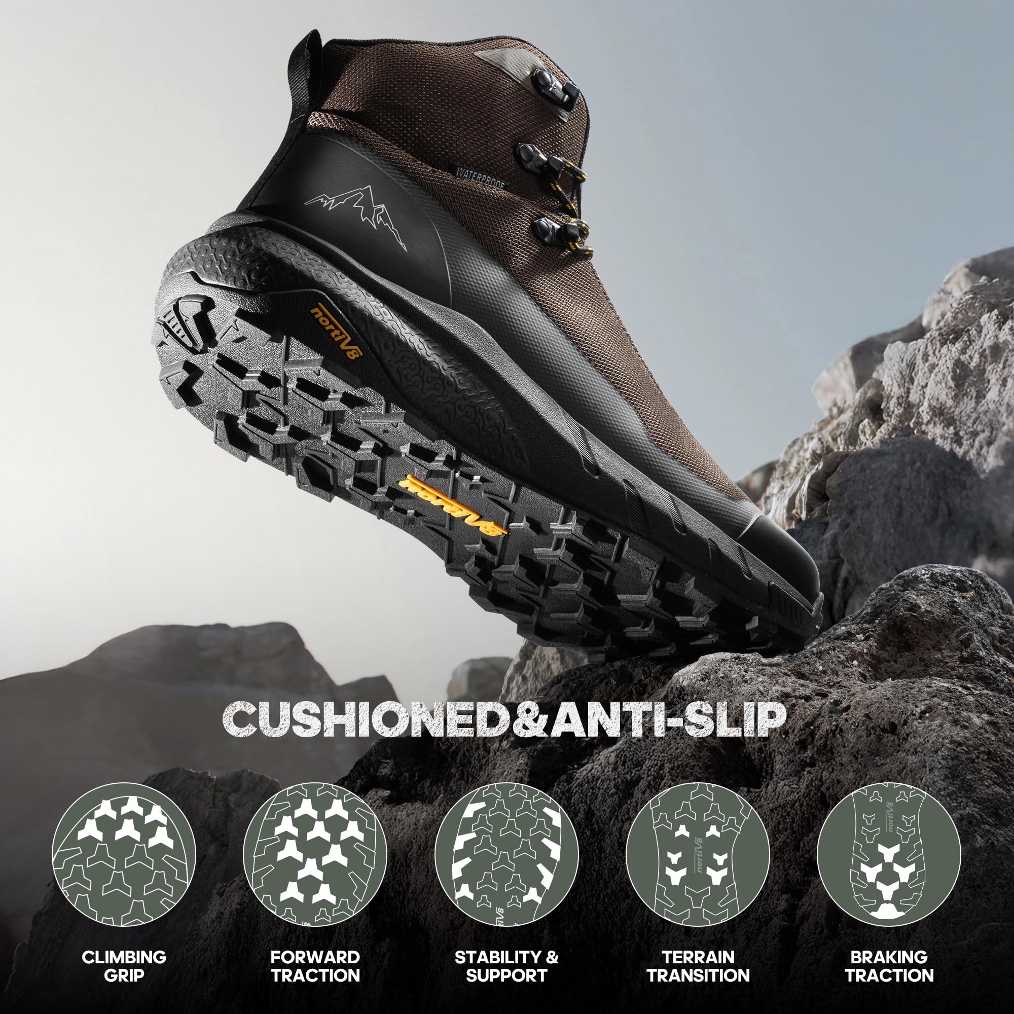 Foto 4 pulgar | Botas De Senderismo Nortiv 8 Hydrotrek Impermeables Para Hombre, Talla 9.5 - Venta Internacional.
