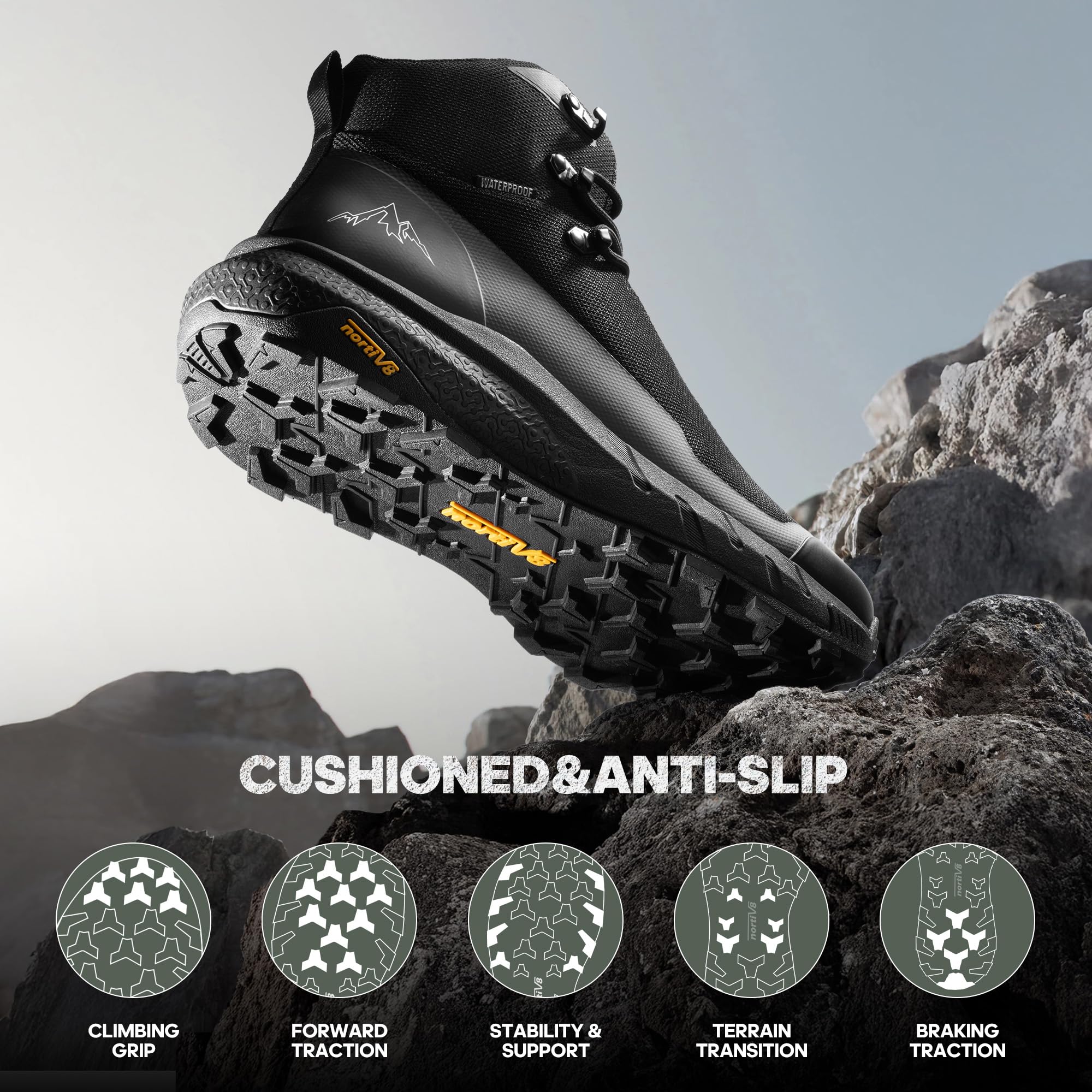 Foto 4 pulgar | Botas De Senderismo Nortiv 8 Hydrotrek Impermeables Para Hombre Talla 11 - Venta Internacional.