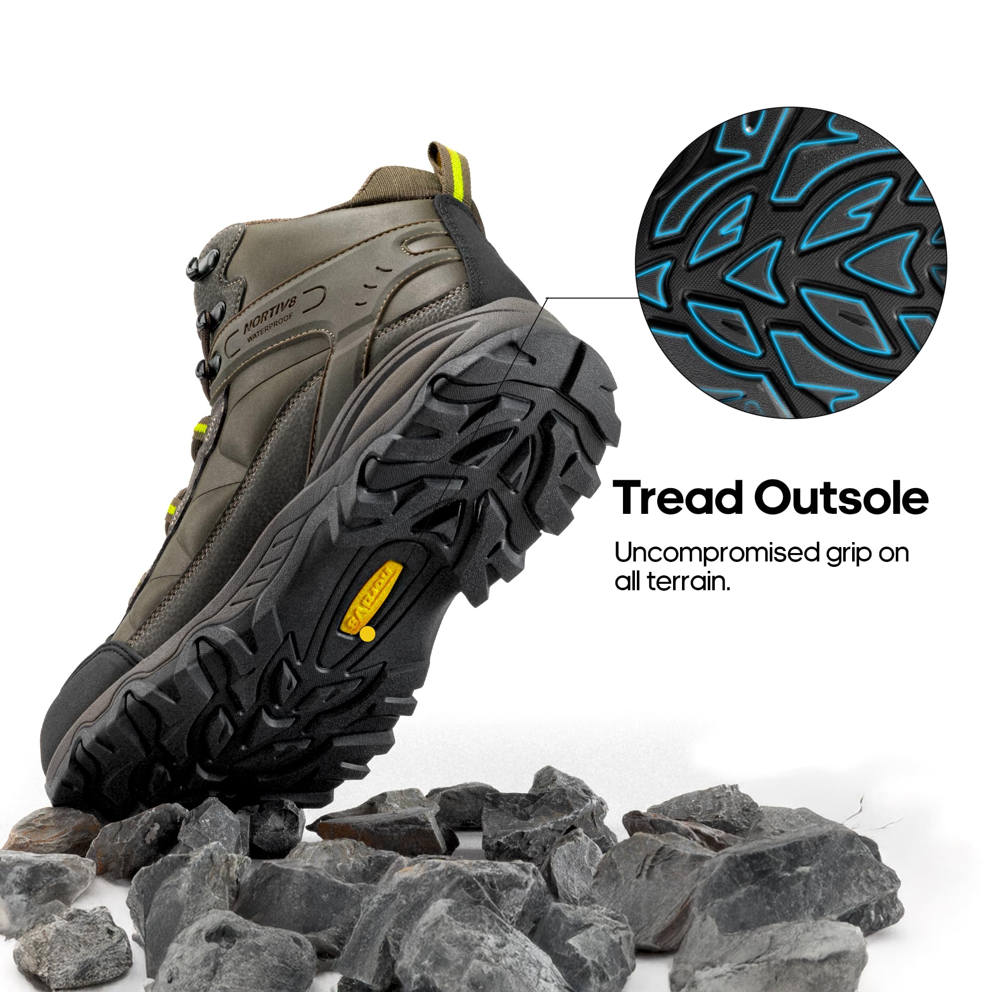 Foto 6 pulgar | Botas De Senderismo Nortiv 8 Paladin Impermeables Para Hombre Olive 7.5us - Venta Internacional.