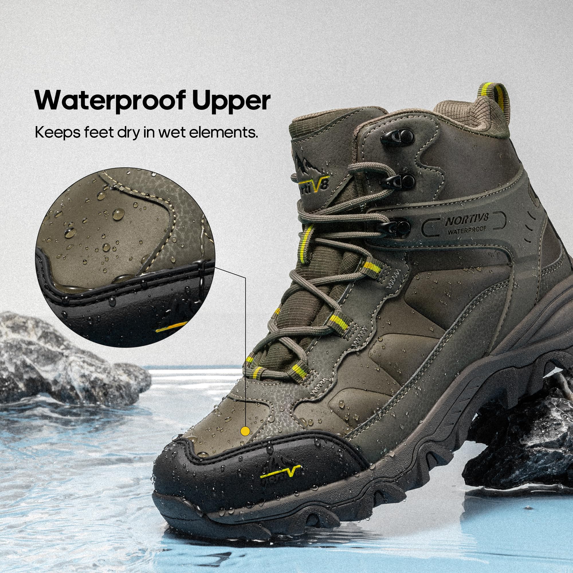 Foto 8 pulgar | Botas De Senderismo Nortiv 8 Paladin Impermeables Para Hombre Olive 7.5us - Venta Internacional.