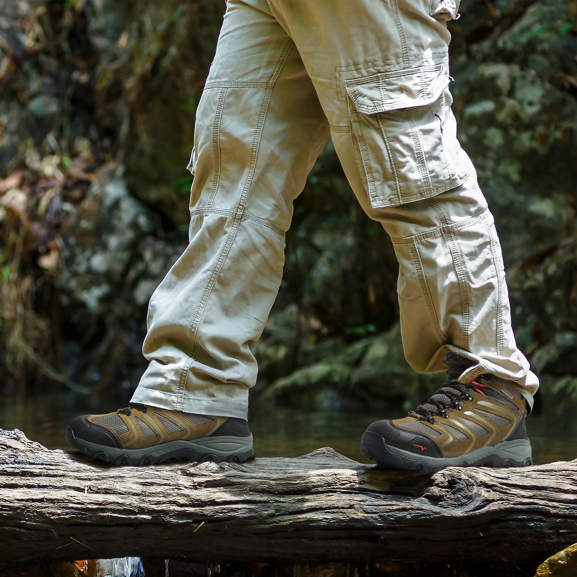Foto 6 | Botas De Senderismo Nortiv 8 Armadillo Impermeables Para Hombre, Talla 8.5, Color Oliva - Venta Internacional.