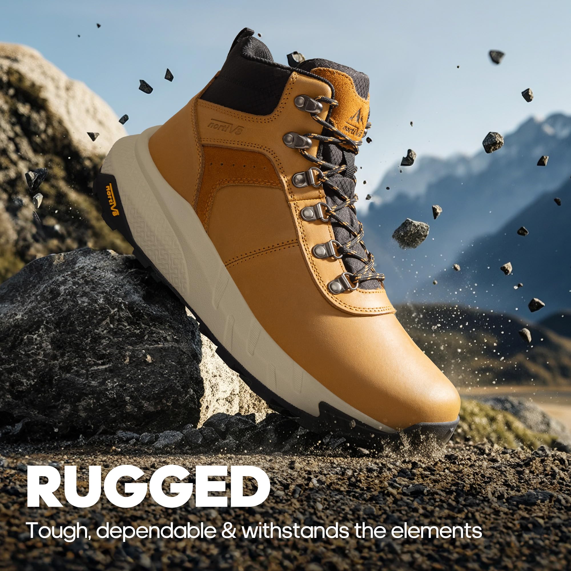 Foto 6 | Botas De Senderismo Nortiv 8 Nmumhb2505 Impermeables De Cuero Para Hombre, Color Marrón - Venta Internacional.