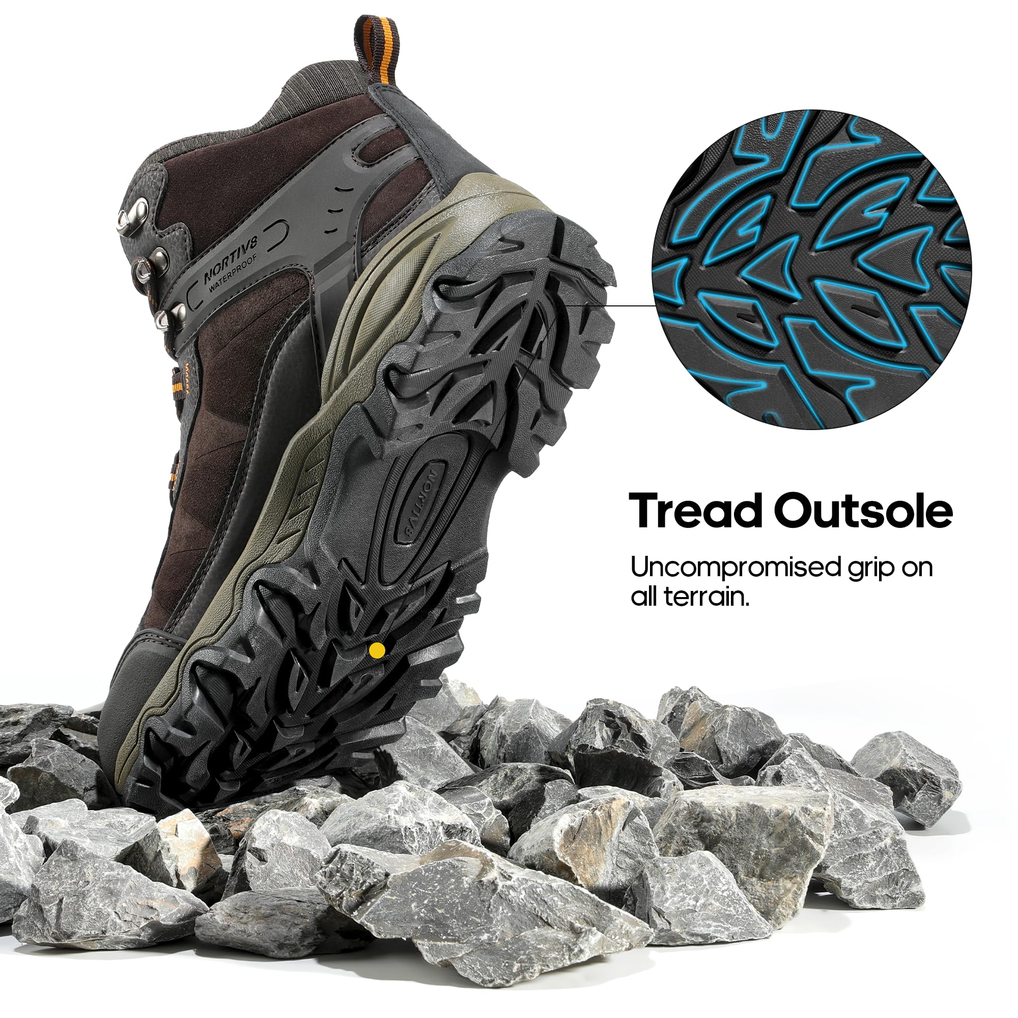 Foto 5 | Botas De Senderismo Nortiv 8 Paladin Impermeables Para Hombre, Color Marrón 7.5us - Venta Internacional.