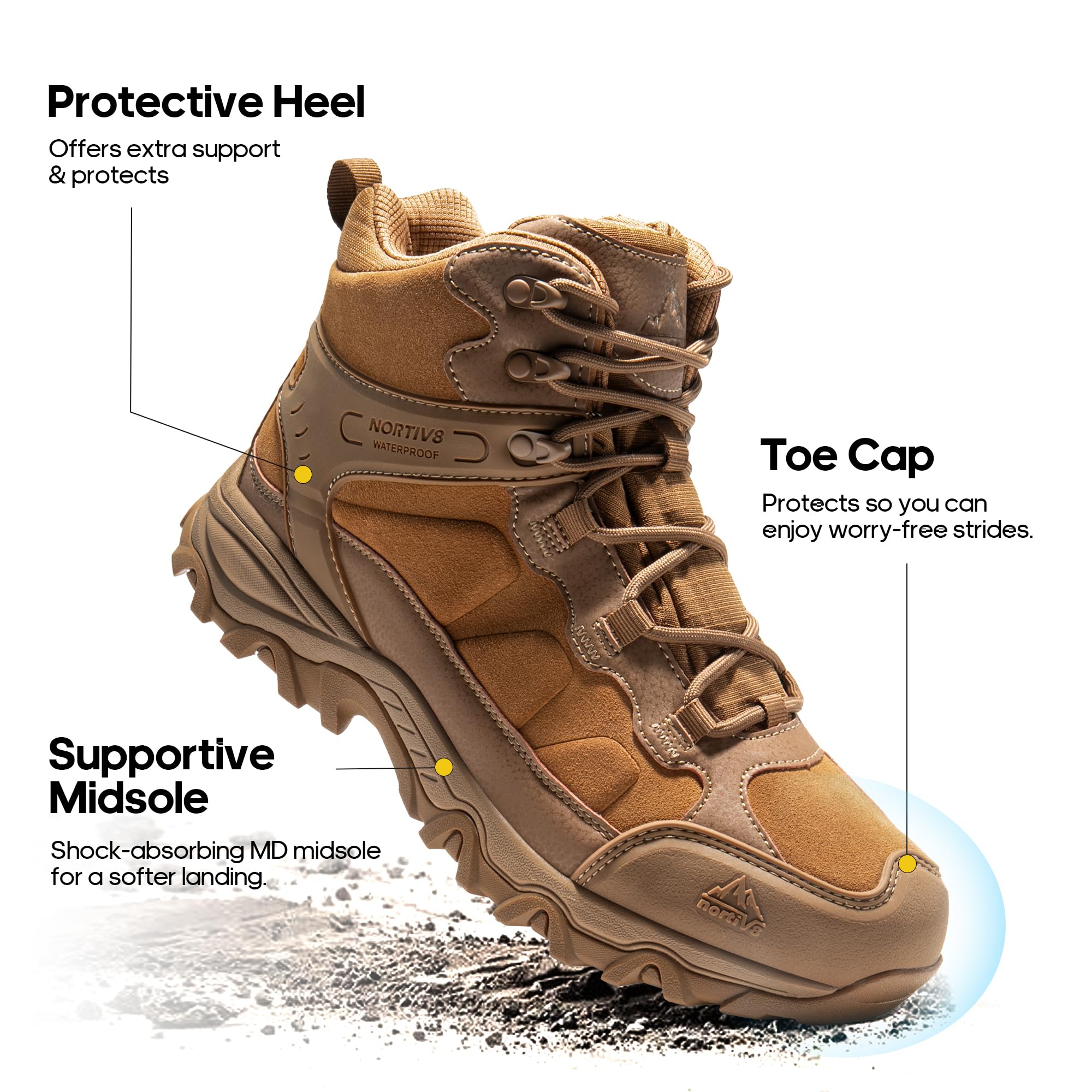 Foto 7 pulgar | Botas De Senderismo Nortiv 8 Paladin Impermeables Para Hombre, Talla 9.5 - Venta Internacional.