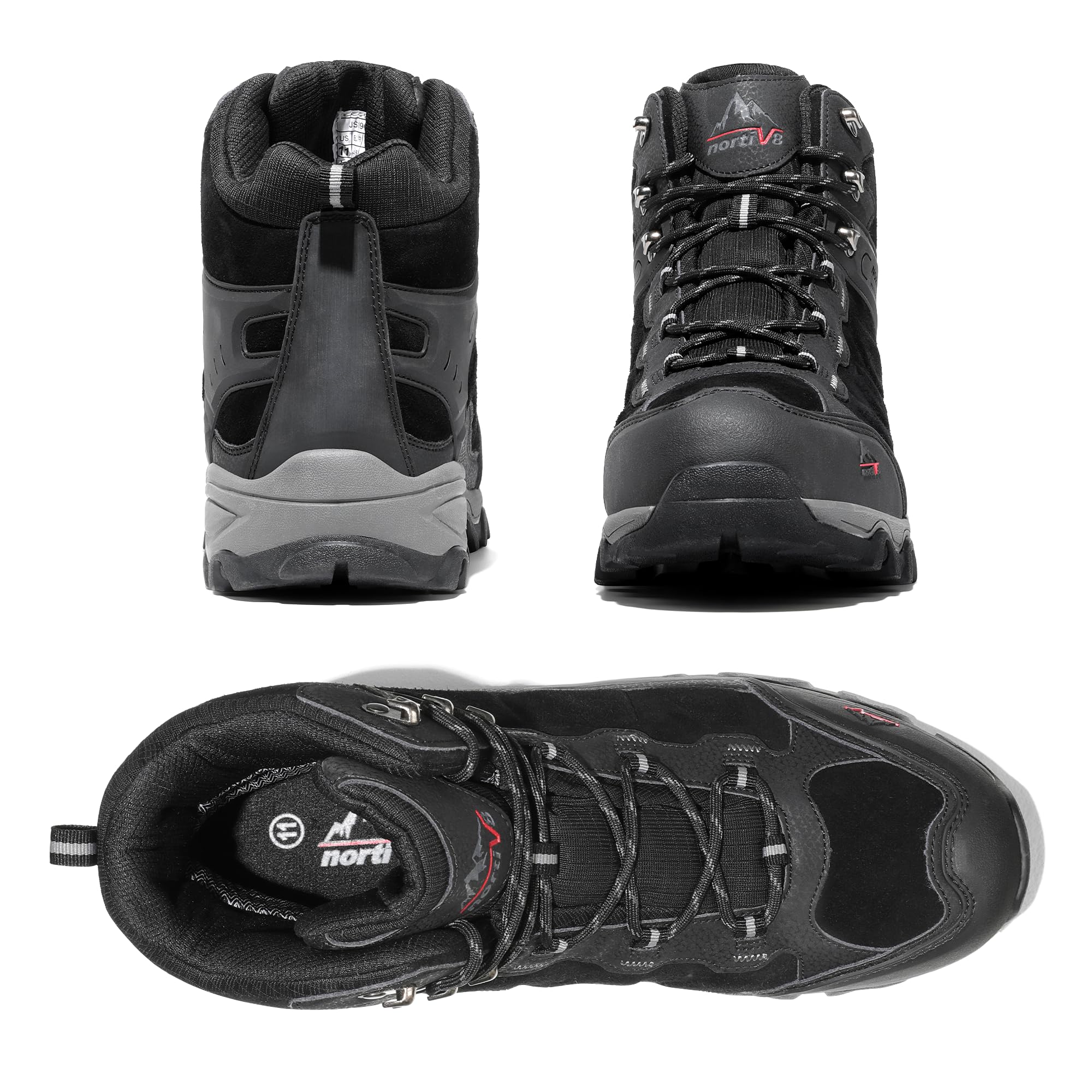 Foto 5 pulgar | Botas De Senderismo Nortiv 8 Paladin Impermeables Para Hombre, Talla 13, Color Negro - Venta Internacional.