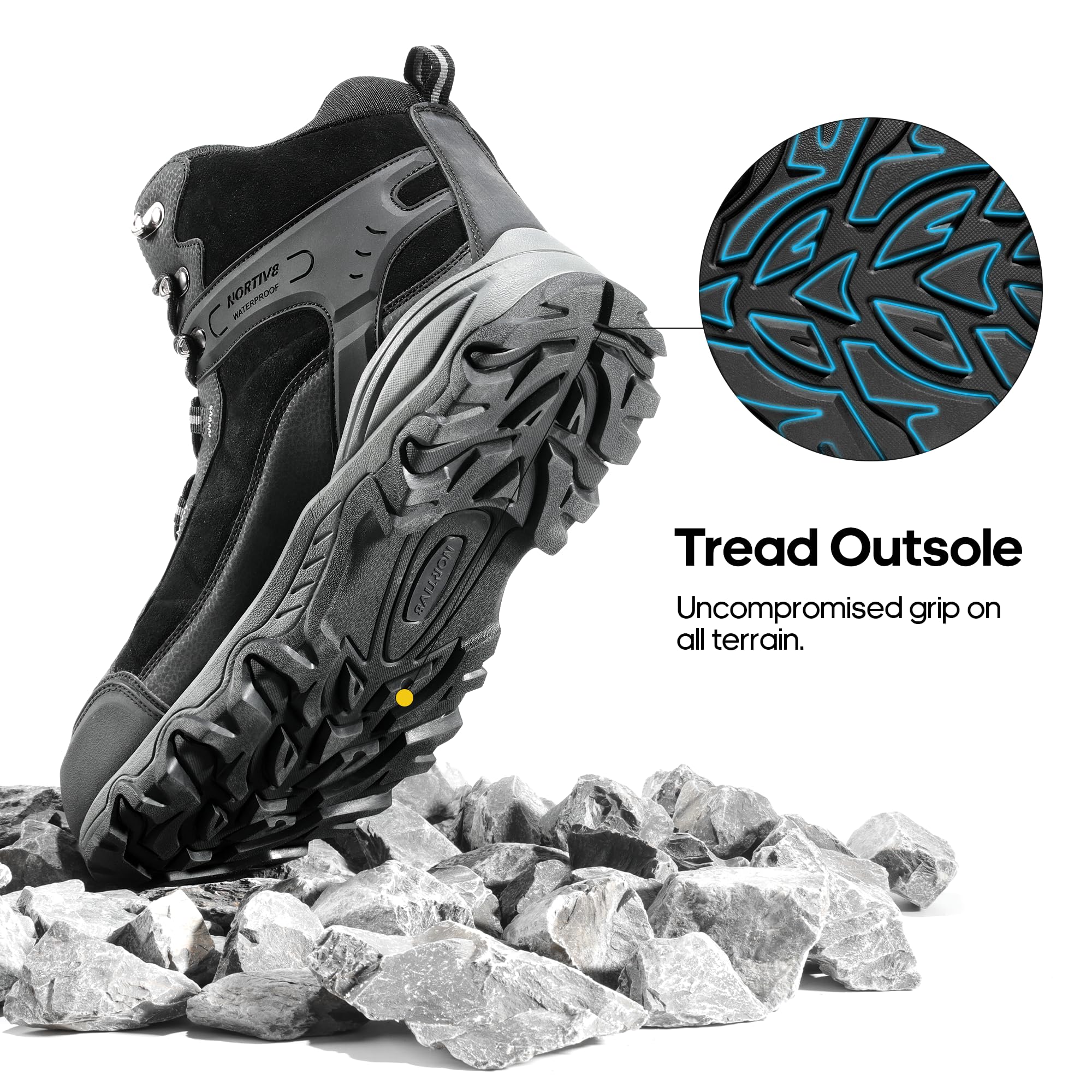 Foto 5 | Botas De Senderismo Nortiv 8 Paladin Impermeables Para Hombre, Talla 13, Color Negro - Venta Internacional.