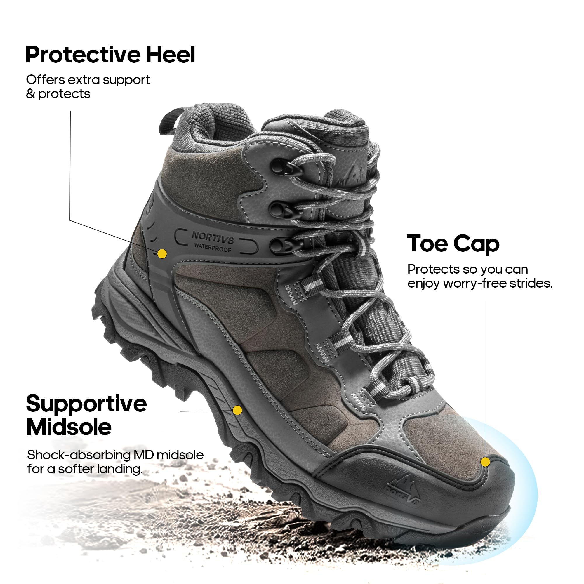 Foto 7 pulgar | Botas De Senderismo Nortiv 8 Paladin Impermeables Para Hombre, Talla 9.5 - Venta Internacional.